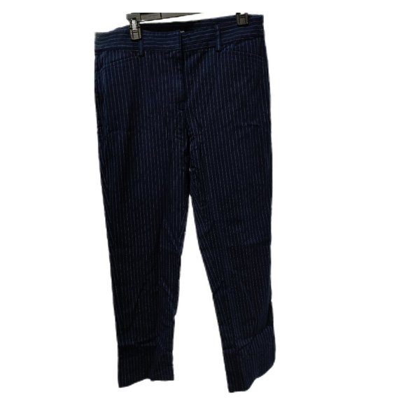 NWT Lands End Women's Straight Leg Chino Pants Pinstripe 12 Tall 32/33W $55 BB02 - Picture 1 of 2
